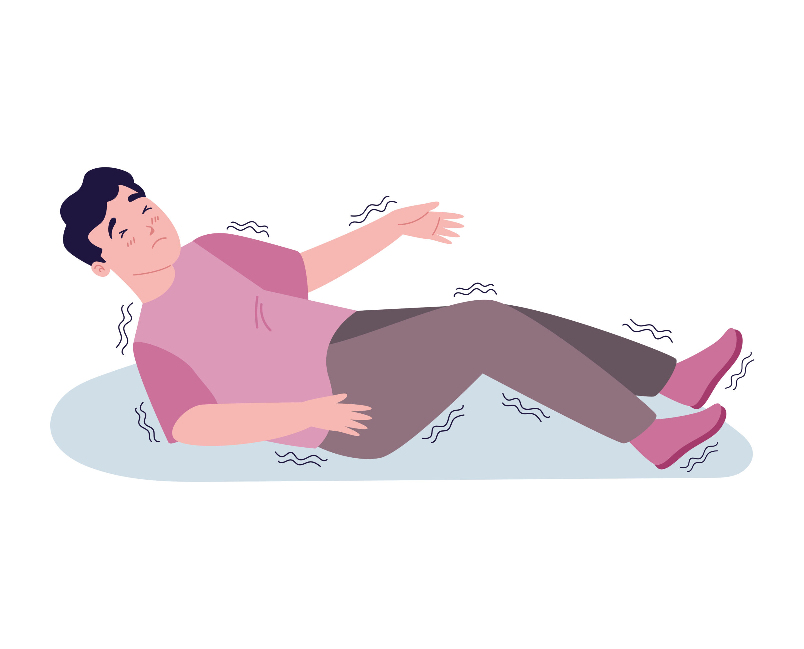 epilepsy seizures man in floor illustration